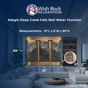 Adagio Deep Creek Falls Wall Water Fountain - 91'Wx69"Hx6"D image 4