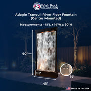 Adagio Tranquil River Floor Fountain (Center Mounted)-41"Wx90"Hx14"D image 4