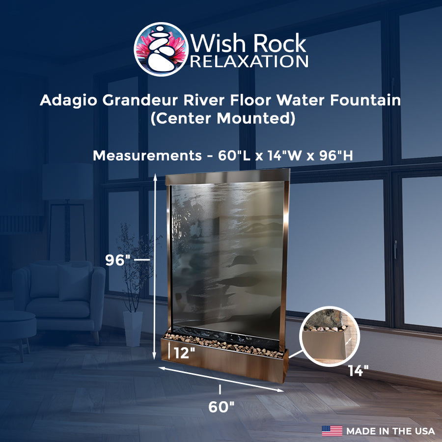 Adagio Grandeur River Floor Fountain (Center Mounted) - 60"Wx96"Hx14"D image 4
