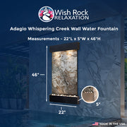 Adagio Whispering Creek Wall Water Fountain - 22"Wx46"Hx5"D image 4