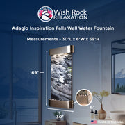 Adagio Inspiration Falls Wall Water Fountain - 69"Hx30"Wx6"D image 4