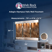 Adagio Olympus Falls Wall Fountain - 3 Panel - 75"Wx54"Hx6"D image 4