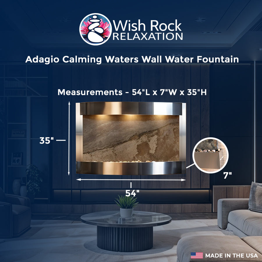 Adagio Calming Waters Wall Water Fountain - 54"Wx35"Hx7"D image 4