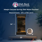 Adagio Cascade Springs Wall Water Fountain - 25"Wx54"Hx6"D image 4