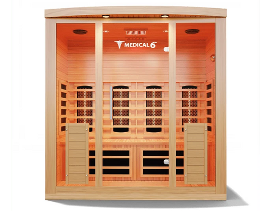 Medical Breakthrough Medical 6 4 Person Infrared Sauna with 12 Ultra Full Spectrum Heaters, Hot/Cold System
