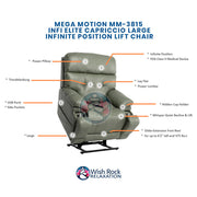 Mega Motion MM-3815 iNFI Elite Large Infinite Position Lift Chair image 9