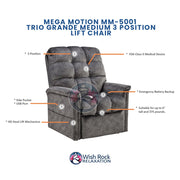 Mega Motion MM-5001 Trio Grande 3 Position Lift Chair image 5