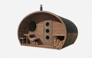 SaunaLife G11 8 Person Outdoor Traditional Sauna Suite with Lounge Area, Natural Light & Dimmable Lighting image 2