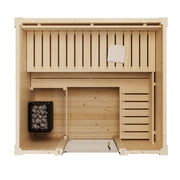 SaunaLife G2 4 Person Outdoor Traditional Sauna - Durable 1.65" Thick Spruce, Versatile Heating, DIY Installation image 4