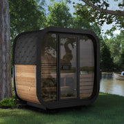 SaunaLife CL4G 3 Person Traditional Outdoor Cube Sauna w/ Ergonomic Design & App-Controlled LED image 2
