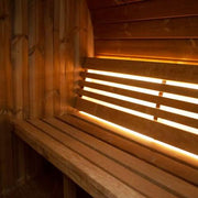 SaunaLife E7G 4 Person Traditional Outdoor Barrel Sauna w/ Full-Glass Front & Thermo-Aspen Seating image 5