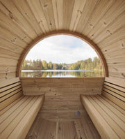 SaunaLife E7W 3 Person Traditional Outdoor Barrel Sauna w/ Panoramic Glass Window image 8