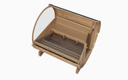 SaunaLife E7W 3 Person Traditional Outdoor Barrel Sauna w/ Panoramic Glass Window image 3