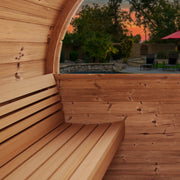SaunaLife E7W 3 Person Traditional Outdoor Barrel Sauna w/ Panoramic Glass Window image 6