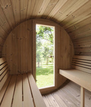 SaunaLife E8 6 Person Traditional Outdoor Barrel Sauna - 6'5" Spacious, Wi-Fi LED, Ergonomic Design image 8
