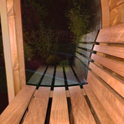 SaunaLife E8G 6 Person Traditional Outdoor Barrel Sauna w/ Glass Front & Ergonomic Seating image 6