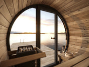 SaunaLife 6 EE6G 4 Person Traditional Outdoor Barrel Sauna - 7'3" Interior, Ergonomic Seating, Wi-Fi LED image 5