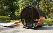 SaunaLife 8 EE8G 6 Person Traditional Outdoor Barrel Sauna - Spacious, Ergonomic Design w/ Glass Wall image 3