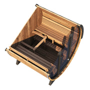 SaunaLife 8 EE8G 6 Person Traditional Outdoor Barrel Sauna - Spacious, Ergonomic Design w/ Glass Wall image 6