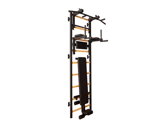 BenchK Series 7 733 Luxury Wall Bars Swedish Ladder - Beech Wood & Steel Design