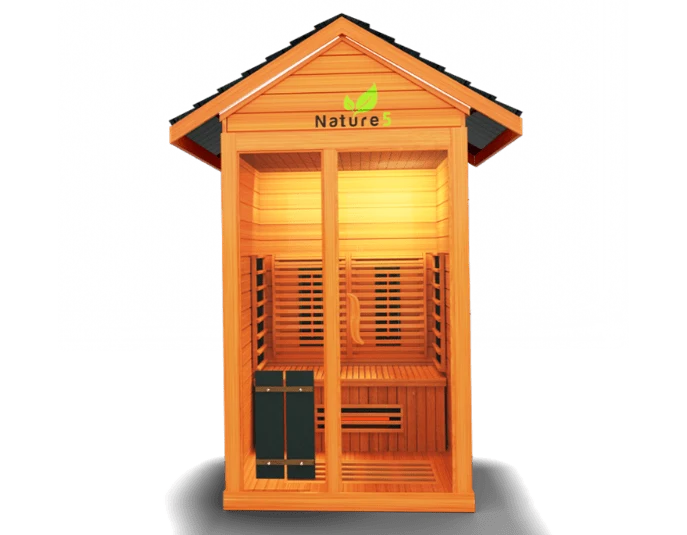 Medical Breakthrough Nature 5: V2 2 Person Hybrid Sauna - Infrared & Traditional, Red Cedar, Bluetooth Speaker