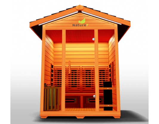 Medical Breakthrough Nature 7™ V2: 3-4 Person Hybrid Outdoor Sauna with Infrared & Steam
