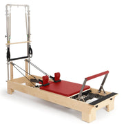 Elina Pilates Wooden Reformer With Tower - Adjustable Pulleys, Non-Slip Foot Bar & More image 9