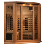 Maxxus 3-Person Corner Full Spectrum Infrared Sauna - Canadian Red Cedar
