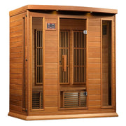 Maxxus "Chaumont Edition" 4-Person Corner Near Zero EMF FAR Infrared Sauna - Canadian Red Cedar image 4