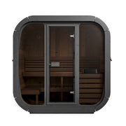 SaunaLife CL5G 4 Person Traditional Outdoor Cube Sauna w/ Glass Wall and Smart Lighting for Ultimate Relaxation image 3