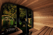 SaunaLife CL5G 4 Person Traditional Outdoor Cube Sauna w/ Glass Wall and Smart Lighting for Ultimate Relaxation image 5