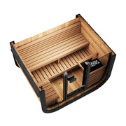 SaunaLife CL5G 4 Person Traditional Outdoor Cube Sauna w/ Glass Wall and Smart Lighting for Ultimate Relaxation image 6