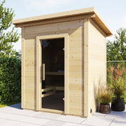 SaunaLife G2 4 Person Outdoor Traditional Sauna - Durable 1.65" Thick Spruce, Versatile Heating, DIY Installation