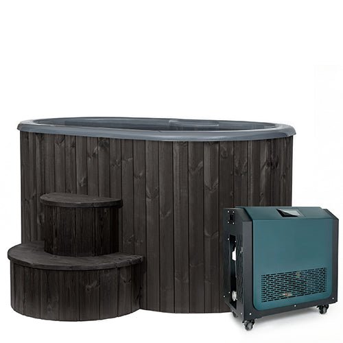 SaunaLife Model S2BC Hot / Cold Immersion Therapy | 2-Person Tub & Combination Water Chiller/Heater, Black
