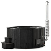 SaunaLife Model S6B - Soak-Series Home Wood-Burning Hot Tub, Black, Up to 7 Persons