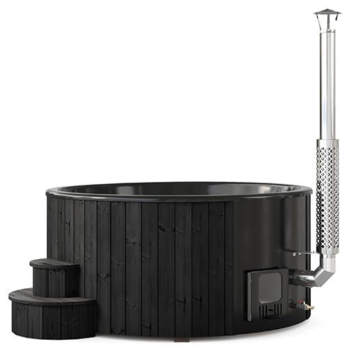 SaunaLife Model S6B - Soak-Series Home Wood-Burning Hot Tub, Black, Up to 7 Persons