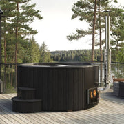 SaunaLife Model S6B - Soak-Series Home Wood-Burning Hot Tub, Black, Up to 7 Persons image 2