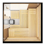 ThermaSol Aalto 4 Person Indoor Traditional Sauna Kit with Semi-Panoramic Glass image 3