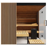 ThermaSol Aalto 4 Person Indoor Traditional Sauna Kit with Semi-Panoramic Glass image 5