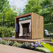 ThermaSol Fortis 4 Person Outdoor Traditional Sauna Cabin with Eave & Tinted Glass image 2