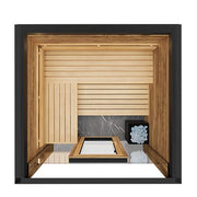 ThermaSol Fortis 4 Person Outdoor Traditional Sauna Cabin with Eave & Tinted Glass image 3