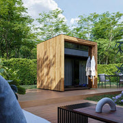 ThermaSol Fortis 4 Person Outdoor Traditional Sauna Cabin with Eave & Tinted Glass image 6