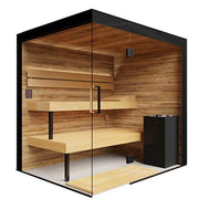 ThermaSol Lumaria 5 Person Indoor Traditional Sauna Kit with Panoramic Glass