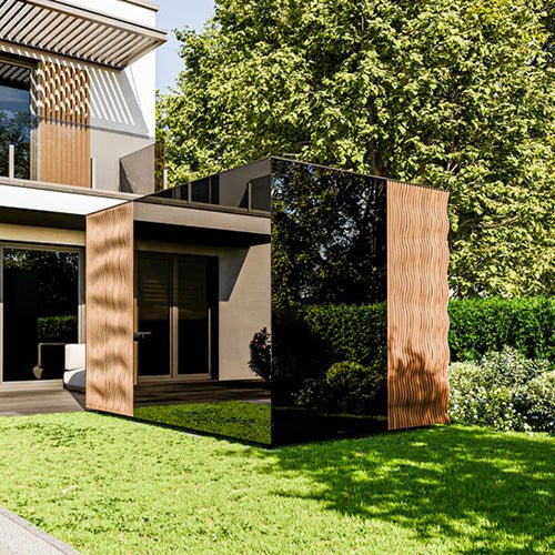 ThermaSol Ombra 5 Person Outdoor Traditional Sauna Cabin with Lounge & Bronze Glass