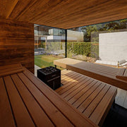 ThermaSol Ombra 5 Person Outdoor Traditional Sauna Cabin with Lounge & Bronze Glass image 3