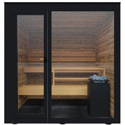 ThermaSol Spectra 4 Person Outdoor Traditional Sauna Cabin with Tinted Glass Front image 2