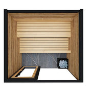 ThermaSol Spectra 4 Person Outdoor Traditional Sauna Cabin with Tinted Glass Front image 5