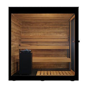 ThermaSol Vera 3 Person Outdoor Traditional Sauna Cabin with Tinted Glass image 3