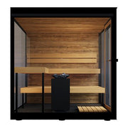ThermaSol Vue 4 Person Outdoor Traditional Sauna Cabin with Mirrored Glass image 6