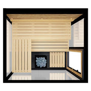 ThermaSol Vue 4 Person Outdoor Traditional Sauna Cabin with Mirrored Glass image 10